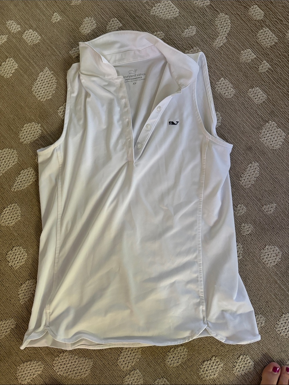 Vineyard Vines White Sleeveless Polo Navy Whale